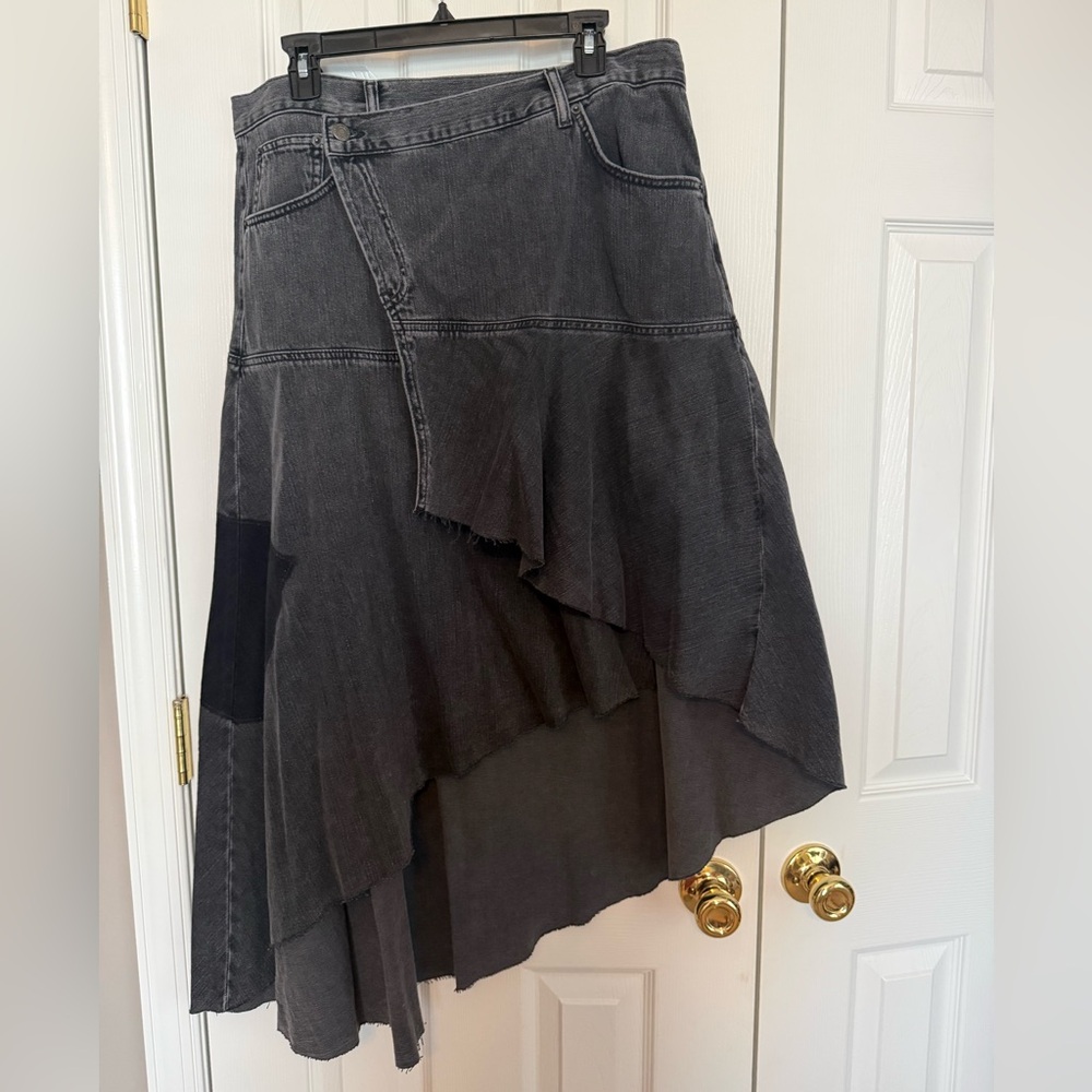 Topshop Charcoal Asymmetrical Skirt